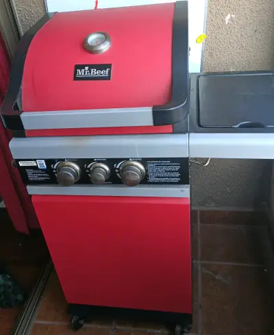Parrilla a gas con quemador lateral roja - miniatura 3