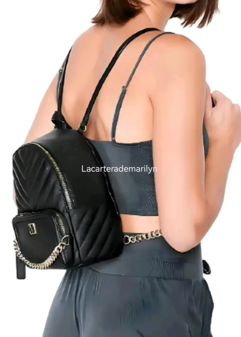 Mini mochila victoria secret negra - 6