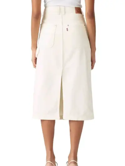 Falda midi blanca de mezclilla Levi's - miniatura 1