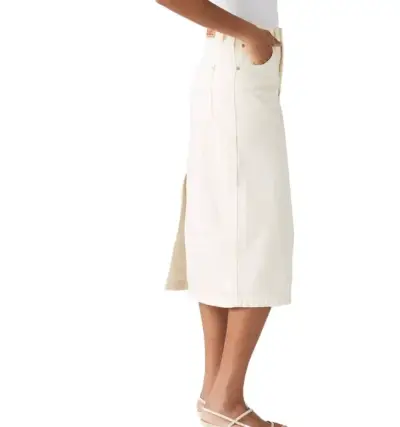Falda midi blanca de mezclilla Levi's - miniatura 2