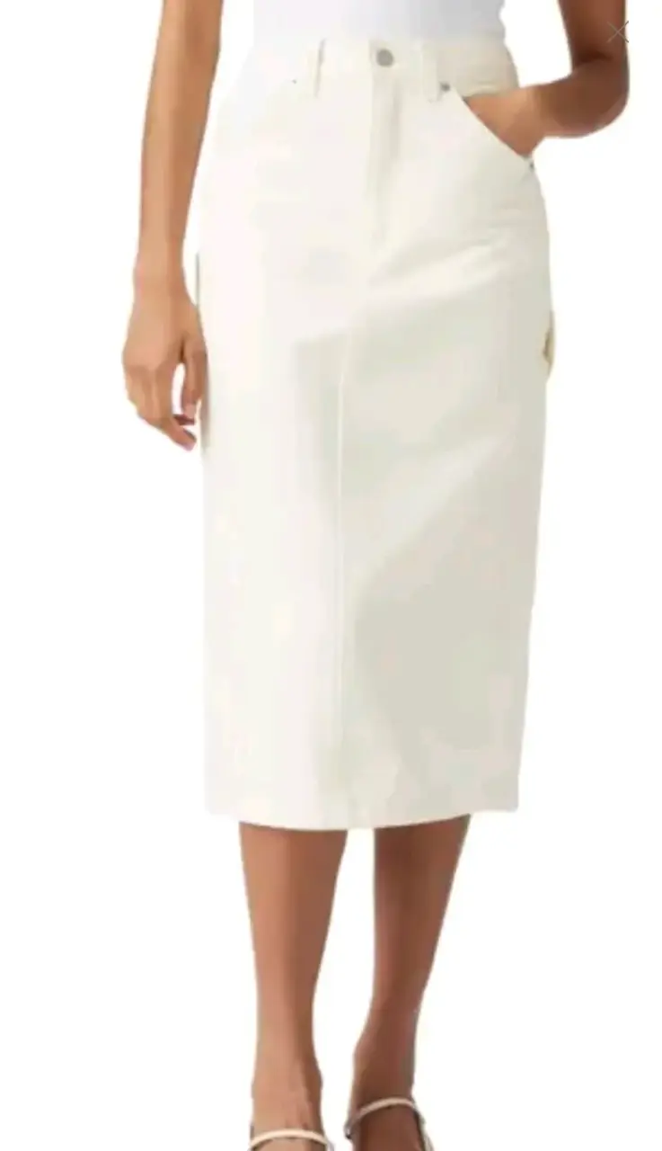 Falda midi blanca de mezclilla Levi's - 3
