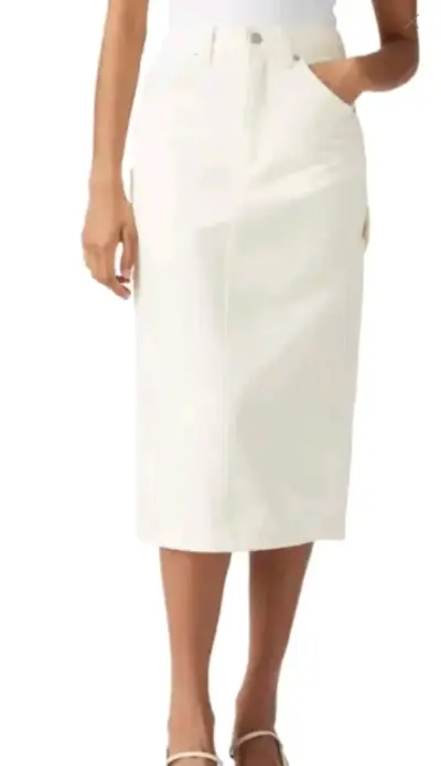 Falda midi blanca de mezclilla Levi's - miniatura 3