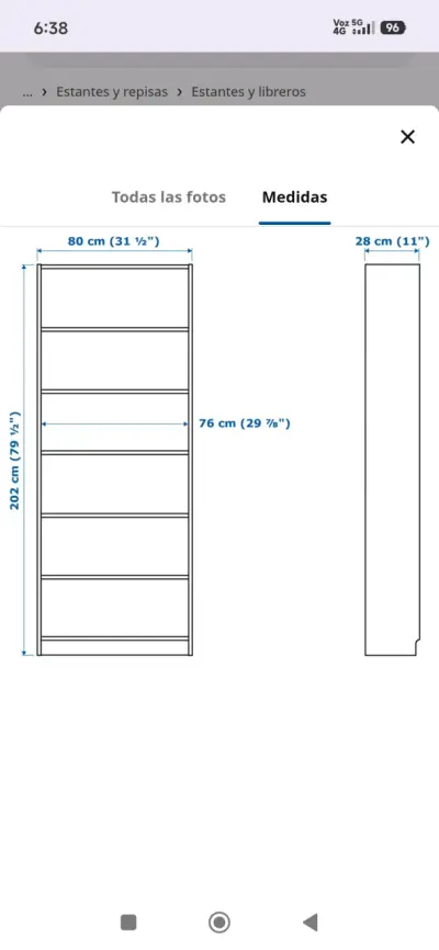 Estantería blanca alta con 6 repisas - miniatura 2