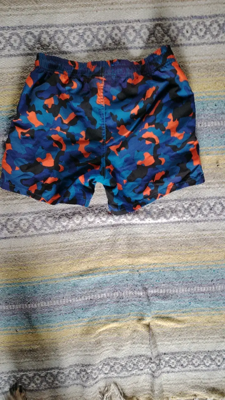 Shorts de baño camuflados azul y naranja - 2