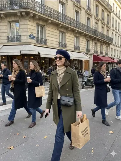Abrigo verde militar para mujer - miniatura 1