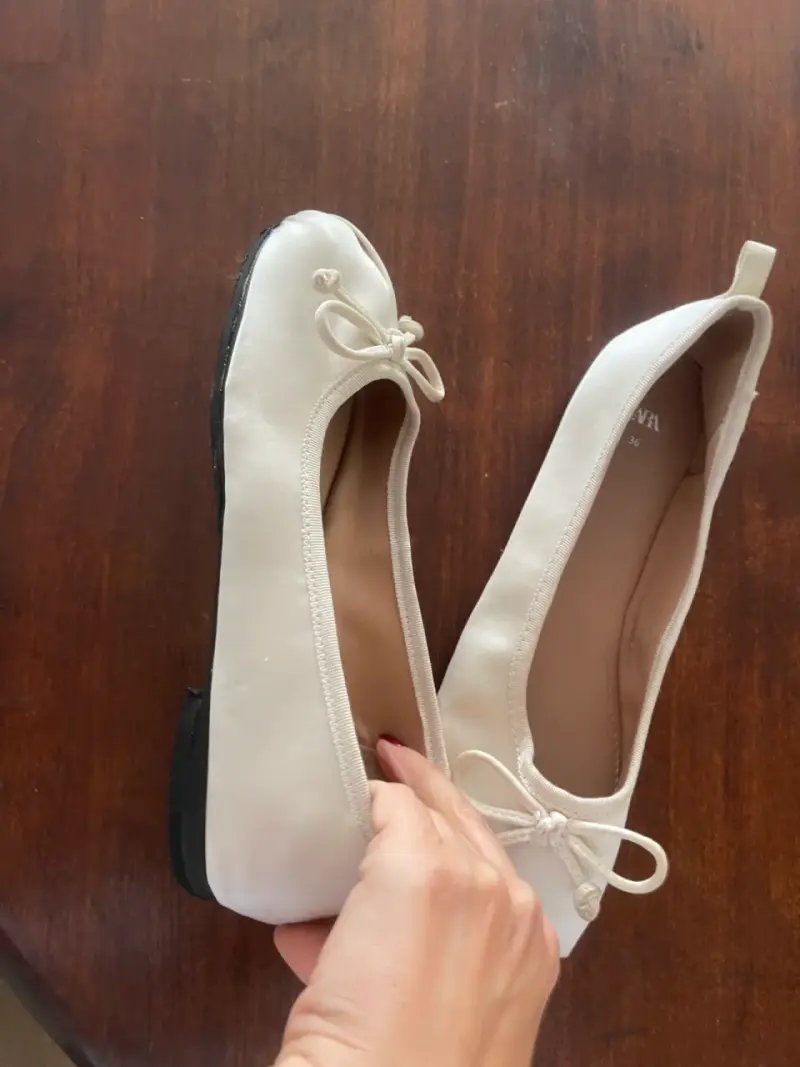 Bailarinas blancas de cuero Zara talla 36 - 3