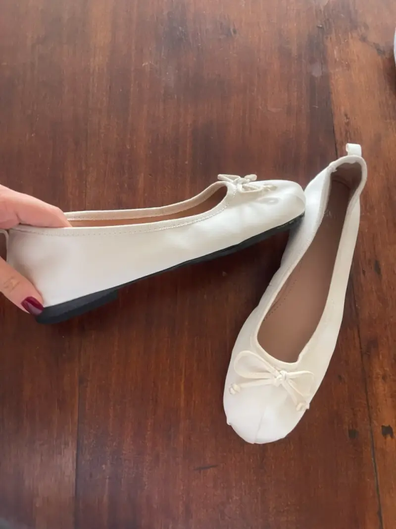 Bailarinas blancas de cuero Zara talla 36 - 4