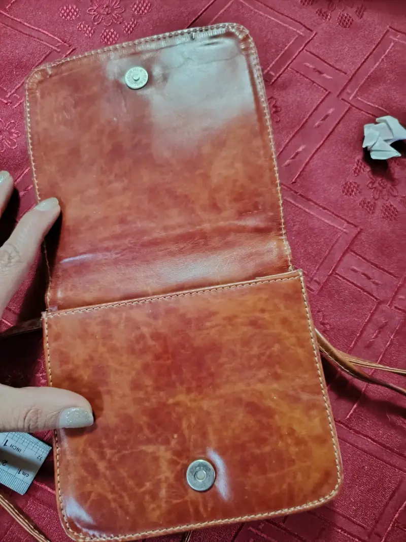 Billetera, cartera de cuero marrón con cierre - 2