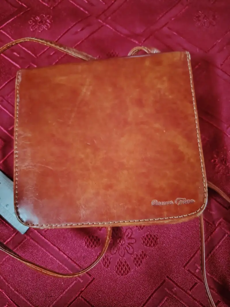 Billetera, cartera de cuero marrón con cierre - 3