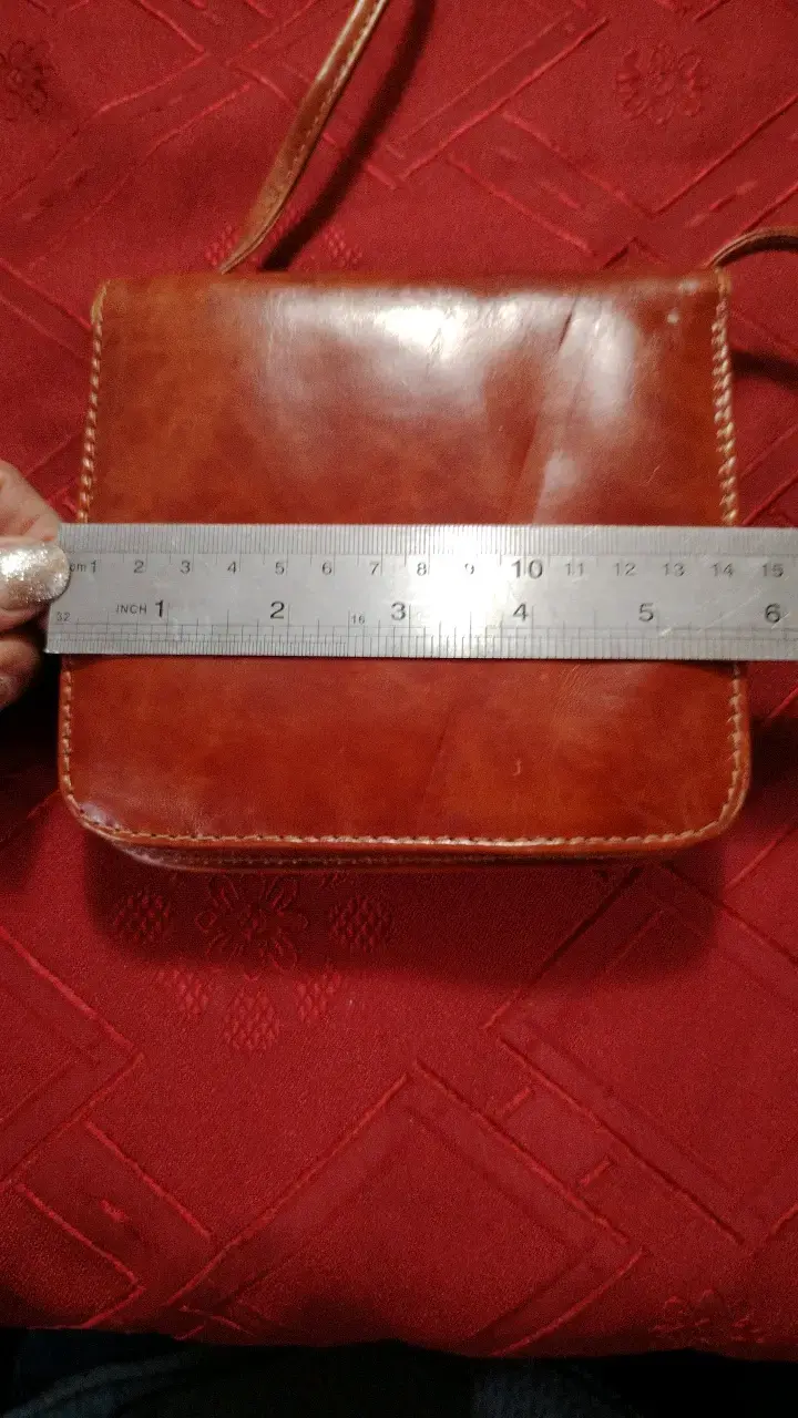 Billetera, cartera de cuero marrón con cierre - 4