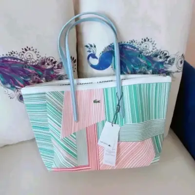 Bolso Lacoste de rayas multicolor - miniatura 1
