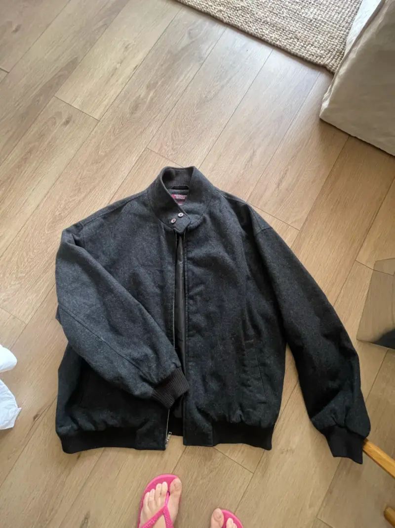 Chaqueta negra de lana para hombre - 1