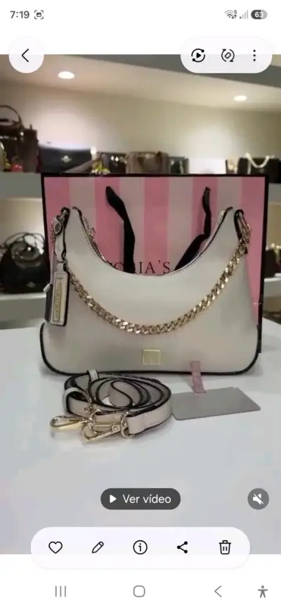 Cartera crossbody crema victoria's secret - miniatura 1
