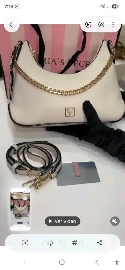 Cartera crossbody crema victoria's secret - miniatura 2