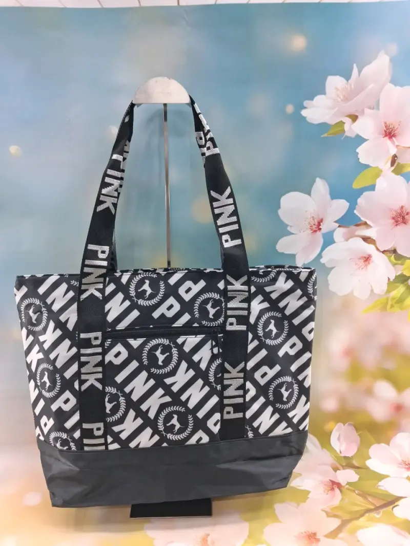 Bolso tote PINK negro y blanco - 1