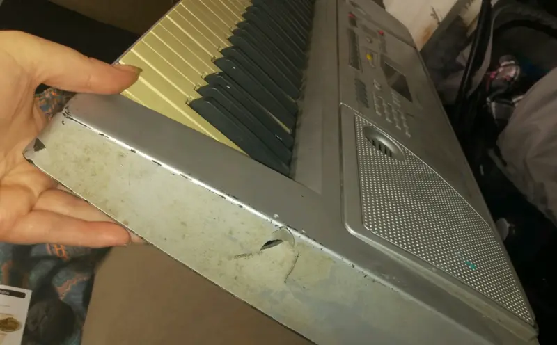 Teclado electrónico con detalle