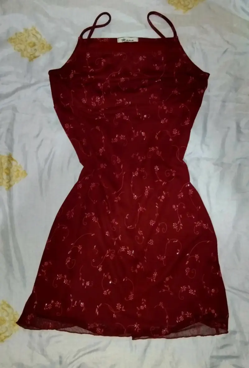 Vestido corto rojo con tirantes Hana - 1