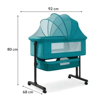 Cuna colecho ajustable con toldo azul - miniatura 2