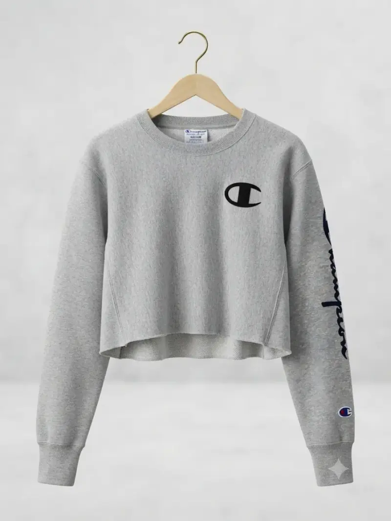 Polerón gris Champion con logo bordado - 1