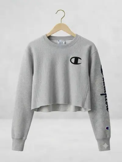 Polerón gris Champion con logo bordado - miniatura 1