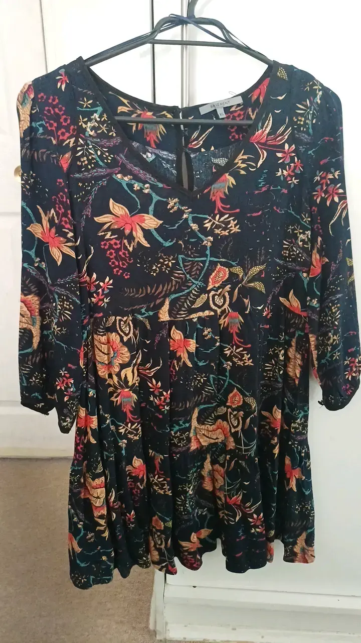 Vestido floral Basement manga larga - 1