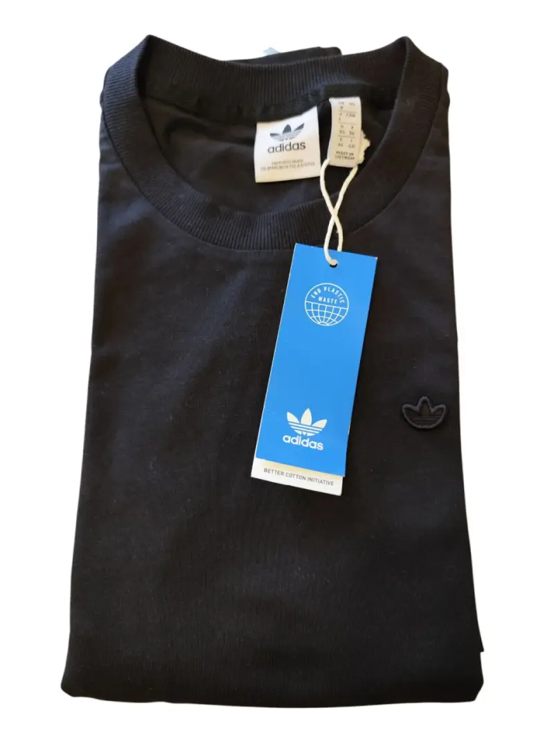 Polera Negra Adidas Algodón Unisex Talla 16 - XS - 3