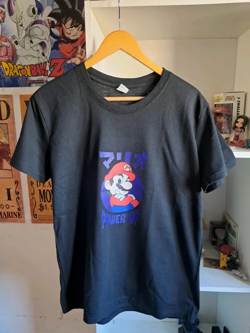 Polera negra nueva Mario Bros DTF