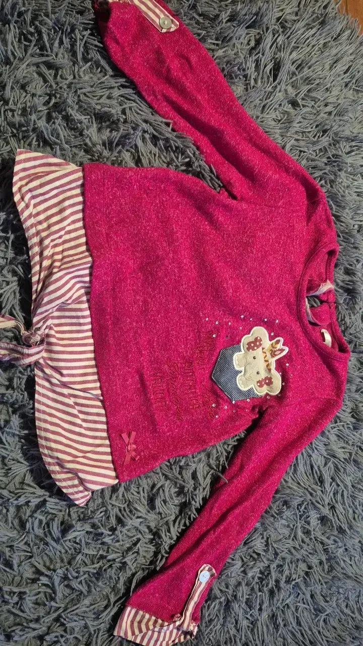 Polerón infantil rosa con diseño de elefante