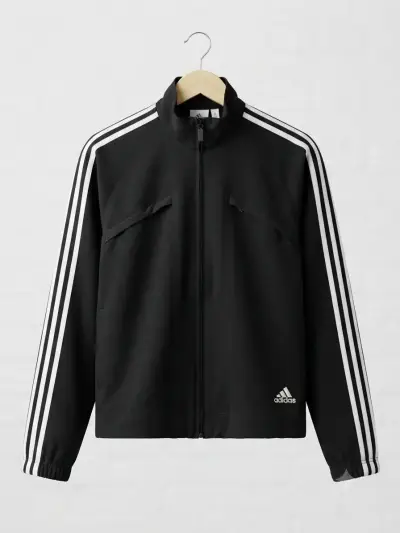 Chaqueta deportiva Adidas negra con franjas - miniatura 1