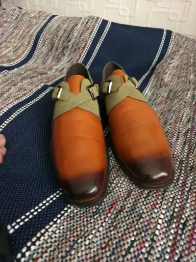Zapatos de vestir bicolor con hebilla - miniatura 5
