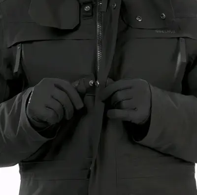 Chaqueta impermeable Quechua negra para invierno - miniatura 1