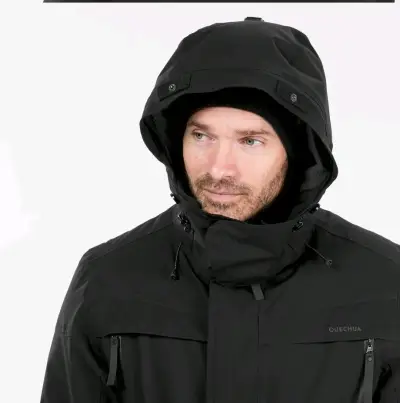 Chaqueta impermeable Quechua negra para invierno - miniatura 4