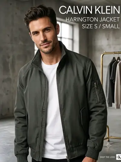Chaqueta Harrington Calvin Klein verde - miniatura 1