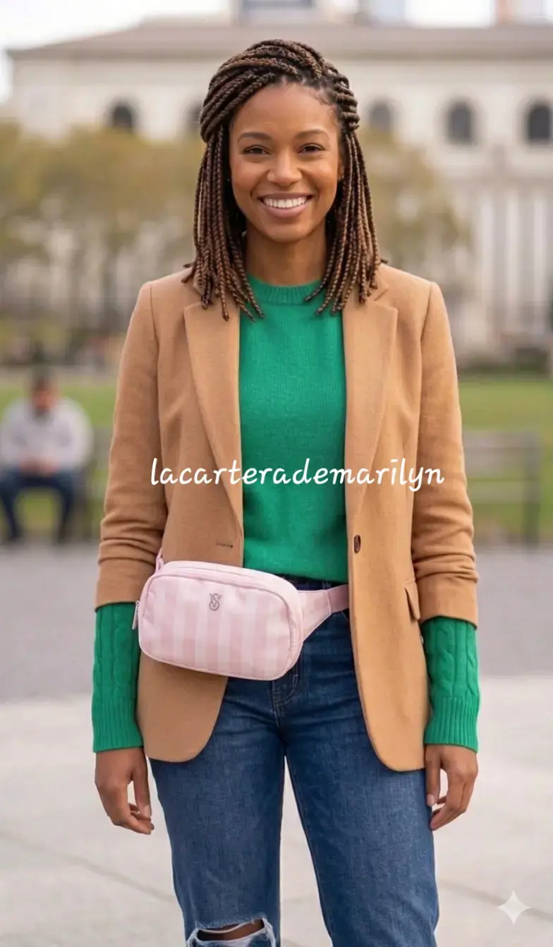 Riñonera rosa a rayas estilo casual - 2