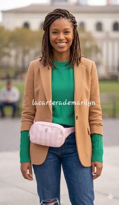 Riñonera rosa a rayas estilo casual - miniatura 2