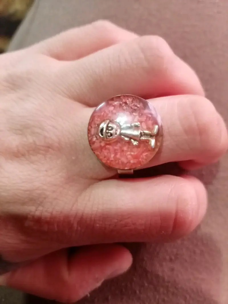 Anillo de plata con piedras moradas - 5