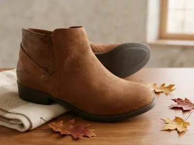 Botines de gamuza marrón para mujer - miniatura 1
