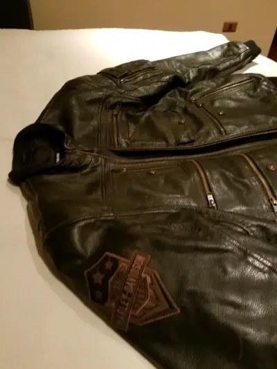 Chaqueta de cuero Harley-Davidson café original - miniatura 3