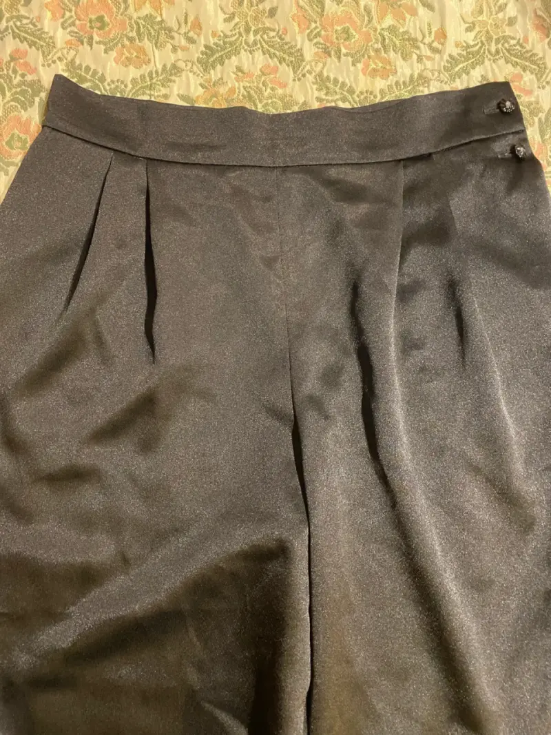 Pantalones negros en seda italiana - 4
