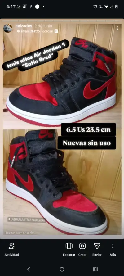 Zapatillas Air Jordan 1 Satin Bred nuevas - miniatura 1