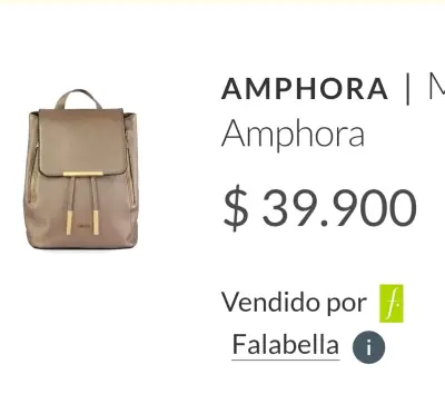 Mochila Amphora color beige elegante - miniatura 1