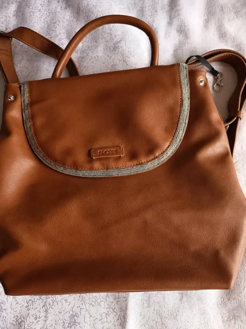 Bolso de cuero marrón Secret elegante - 1