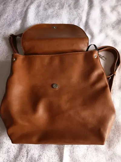 Bolso de cuero marrón Secret elegante - miniatura 2