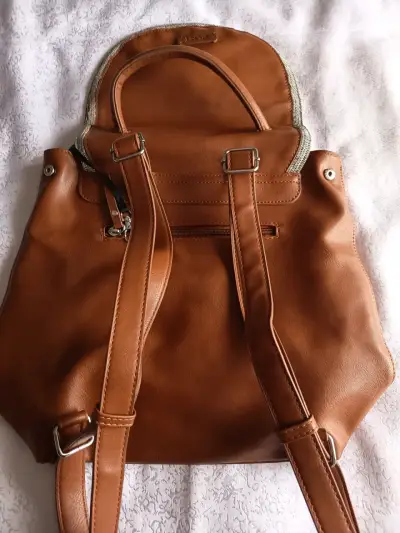 Bolso de cuero marrón Secret elegante - miniatura 3