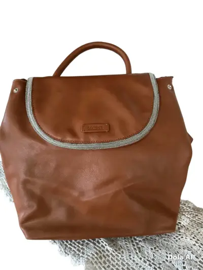 Bolso de cuero marrón Secret elegante - miniatura 6