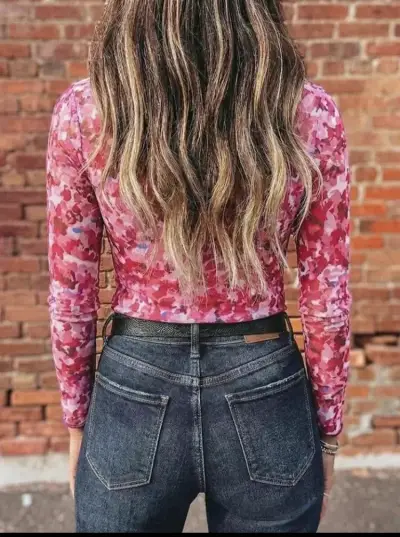 Polera manga larga estampado rosa - miniatura 2