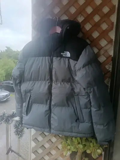 Chaqueta The North Face gris acolchada - miniatura 1