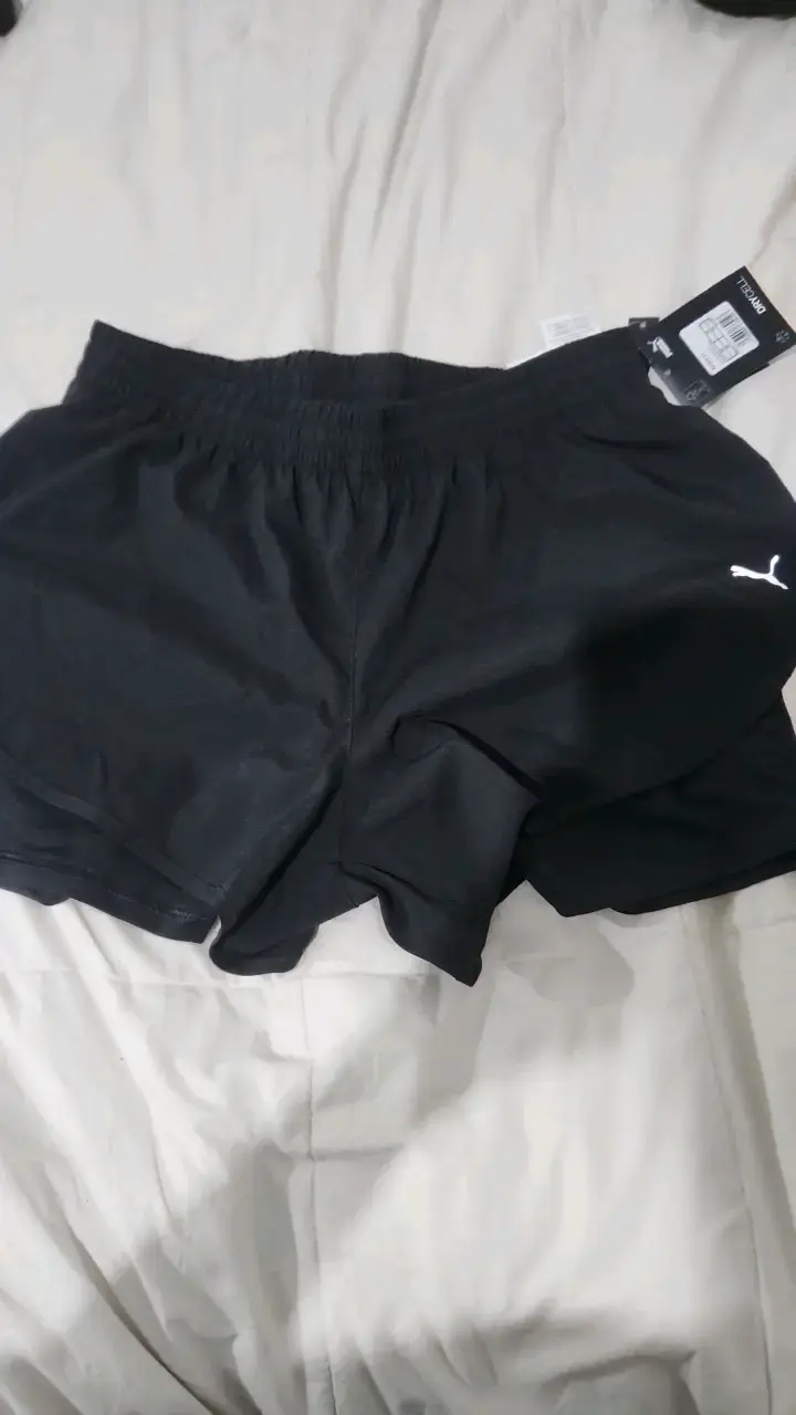 Short deportivo Puma negro con calzas unisexTallaM - 1