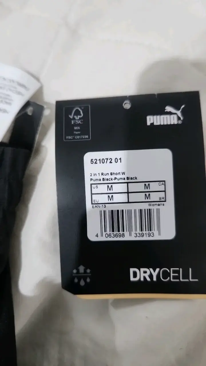 Short deportivo Puma negro con calzas unisexTallaM - 2