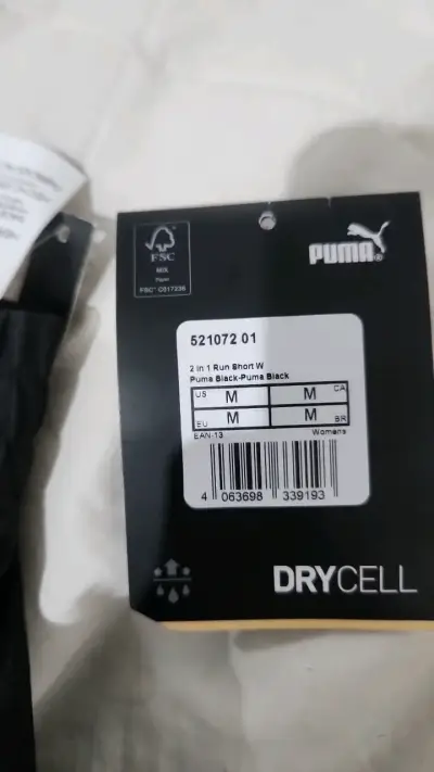 Short deportivo Puma negro con calzas unisexTallaM - miniatura 2